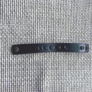 Diesel Black Leather Bracelet Cuff – Embossed Logo, Adjustable Closure, Unisex